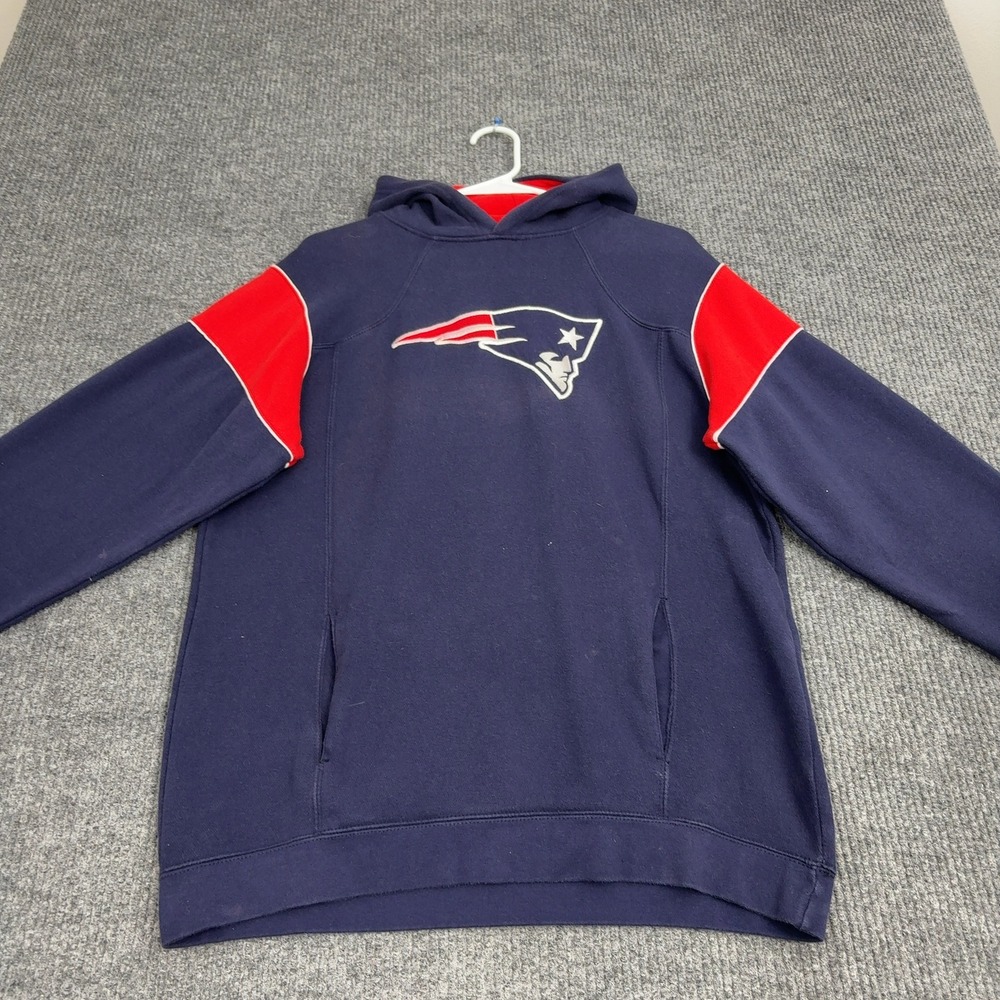 New England Patriots NFL Team Apparel Hoodie Youth‎ Navy Blue Colorblock Sporty